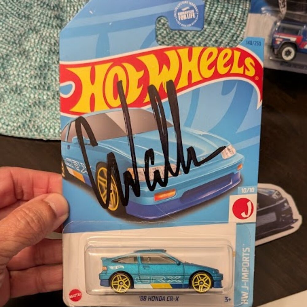 N27 HOT WHEELS 88 Honda CR-X Toy Car 1:64 Signed by Cody Walker